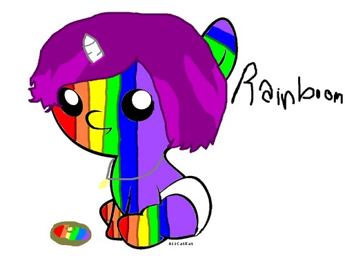 Foal Rainboom (not wrapped in a blanket,with his horn xD,and a few months older)