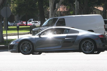 Gaga in Beverly Hills driving an Audi