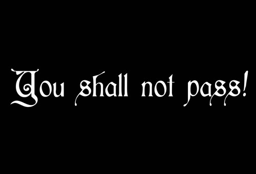  你 Shall Not Pass!