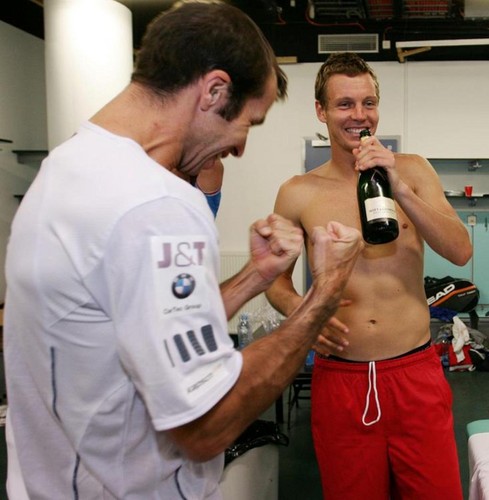  Berdych in celebration always reveals his body