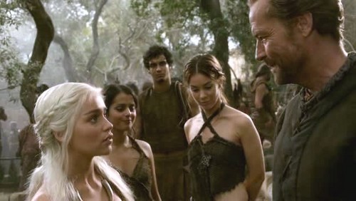 Daenerys and Jorah with Dothraki