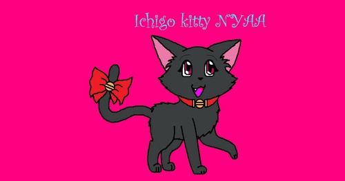  I drew Ichigo (kitty form) :3