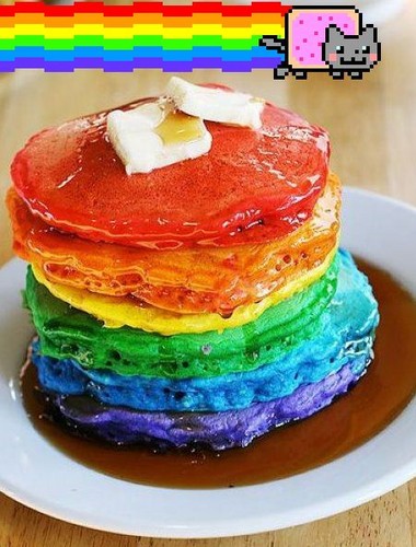 Rainbow Nyan Pancakes