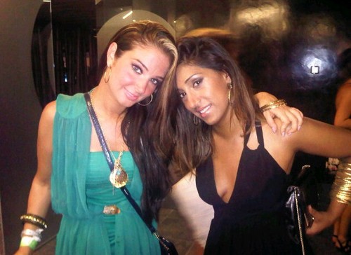  Tulisa with Tina (from Radio 1) in the toilets in Ibiza!