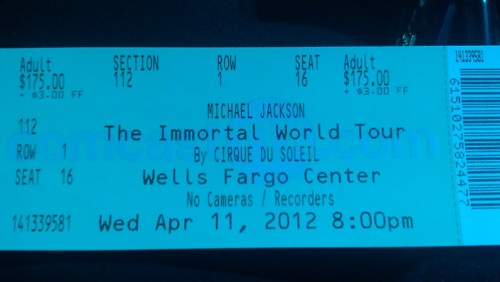  mj immortal concert ticket <3