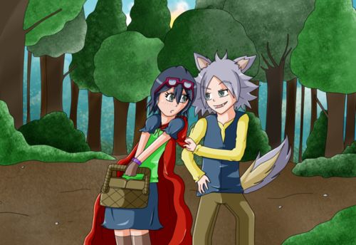 red riding kap and the wolf ;)