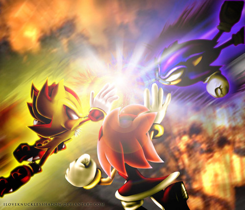  Dark Sonic vs Super Shadow