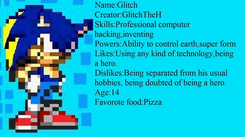  Glitch The Hedgehog Bio