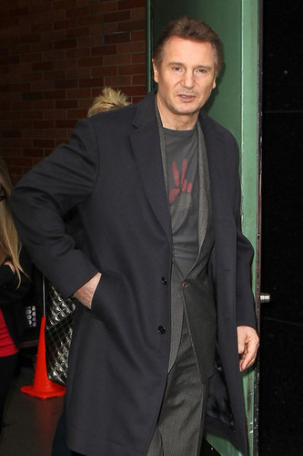  Liam Neeson Visits Talk Shows in NYC