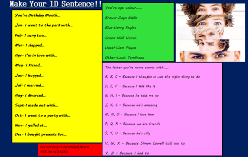  Make your own 1D sentence ! :) x