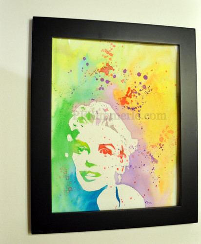  Marilyn Monroe Red (watercolor) ウォール Art