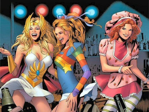 Rainbow Brite, She-Ra, and Strawberry Shortcake all grown up