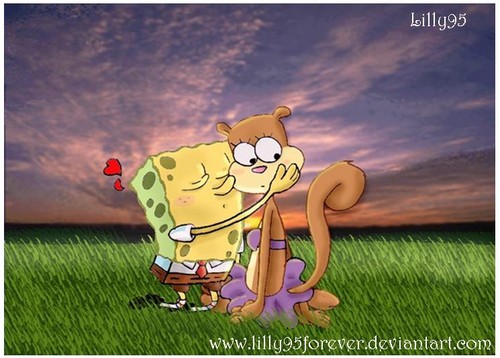 spongebob+sandy in love