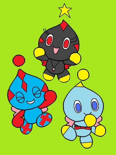 Darkness the chao call her sally, Fire the chao and cheese the chao