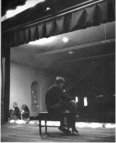  James Dean on his high school stage in Fairmount, IN.
