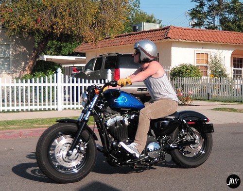  Josh riding his motorcycle around LA