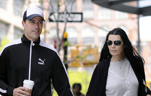 Matthew Fox and his wife in New York