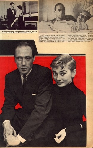  Mel Ferrer and Audrey Hepburn Magazine artikels