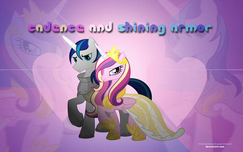  Shining Armor (and somepony else) Wallpaper!!!