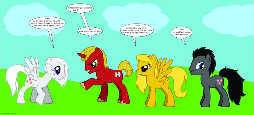 alpha and omega as ponies.