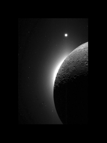  moon, solar corona and venus