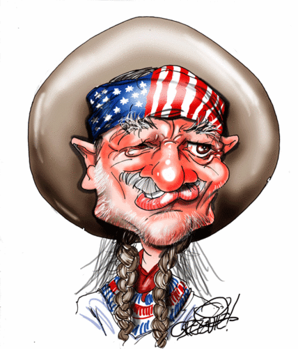 Caricature Willie Nelson
