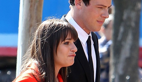  Finn on set of Glee - goodbye episode
