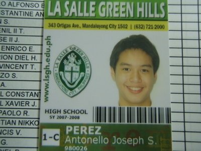  His school ID in first anno of high school