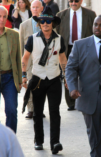 Johnny Depp  after taping a television show 