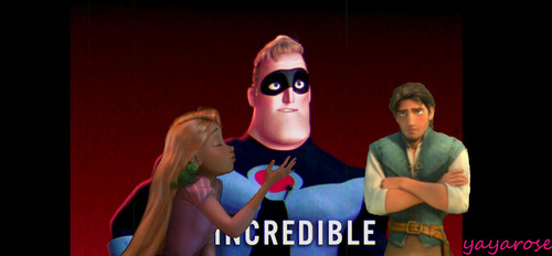  Rapunzel, Flynn and Mr. Incredible