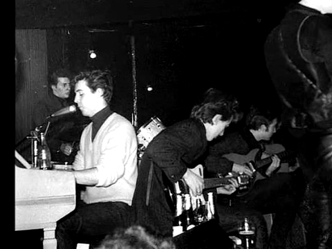 The Beatles on the stage (at the Top Ten Club Hamburg 1961)