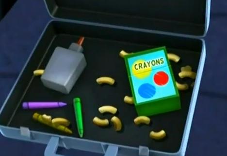  We have...macaroni and crayons