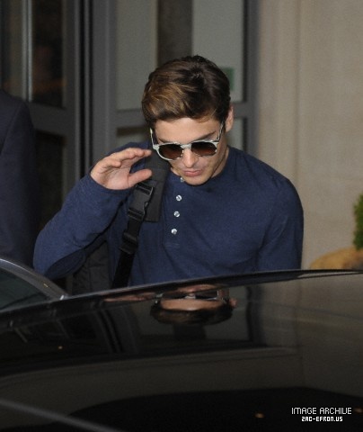 ZAC EFRON LEAVES HOTEL IN LONDON ON APRIL 24