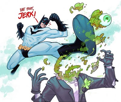  batman kicking jokers head in