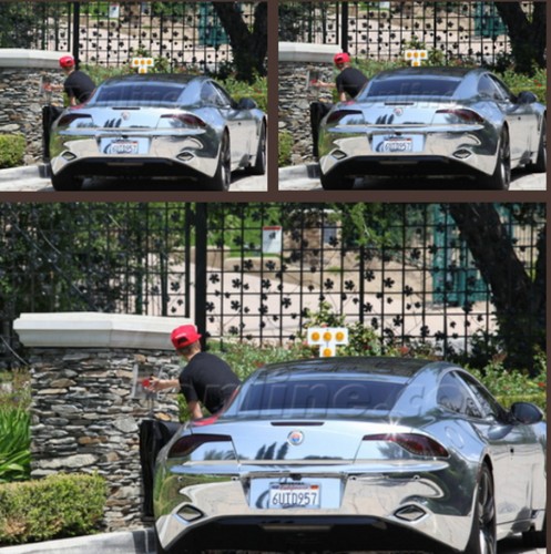  bieber,driving in this Fisker Karma - May 4