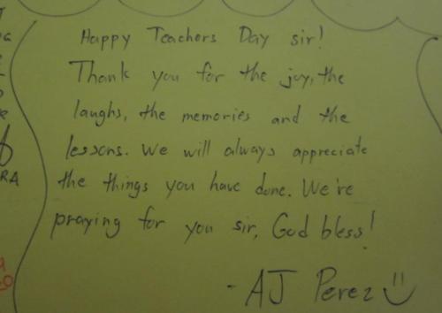  AJ's letter to his math teacher