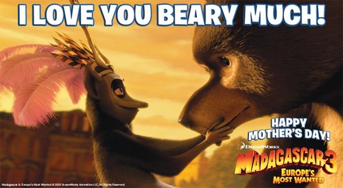  Madagascar 3 Mother`s দিন card
