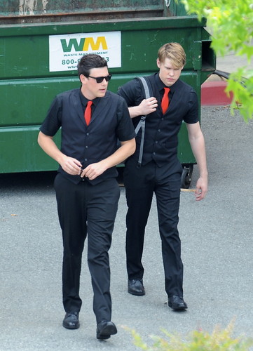  On Set of Glee Filming Nationals