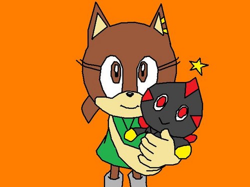  Victoria the hedgehog as me when i was a kid again and Darkness the chao au sally