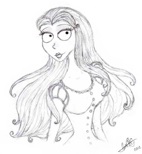 Victoria with down long hair drawn by me ^-^ 