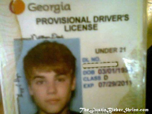  justin's driving licence 2012