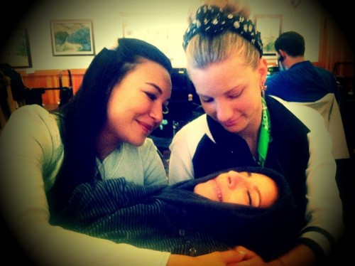  Brittana with their baby Sugar