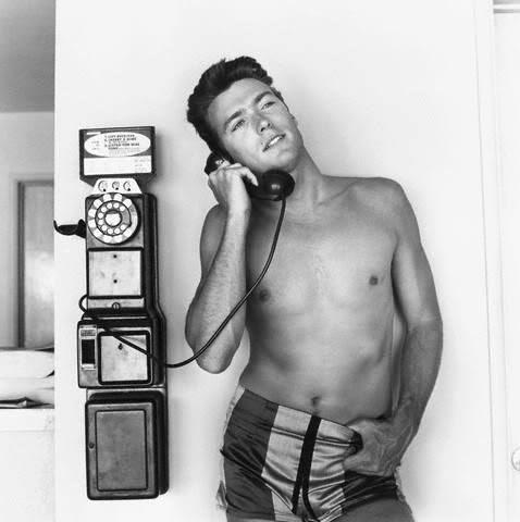  Clint Eastwood using a payphone