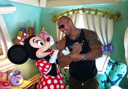 Dwayne Johnson with Minnie mouse