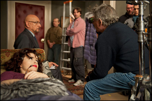  Helena Bonham Carter on the set of Prada's "Therapy"