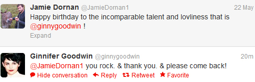  Jamie Dornan & Ginnifer Goodwin @ Twitter