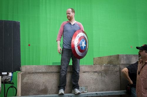 Joss on the set of the Avengers