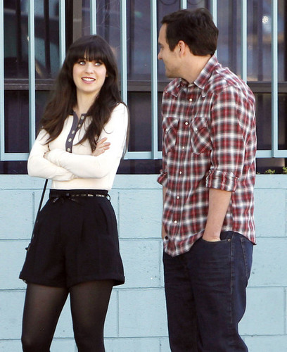  Stars On The Set Of "New Girl" In Los Angeles