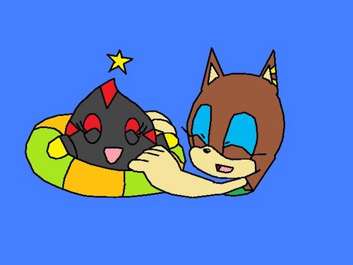 Victoria the hedgehog as me and Darkness the chao call her sally my chao