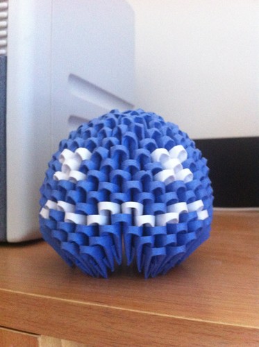  3D Origami Pacman Ghost
